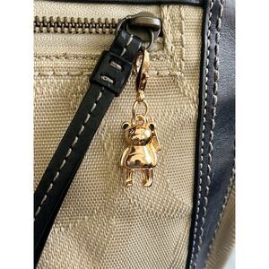 New Gold-Tone Bear Bag Charm Keychain NEW